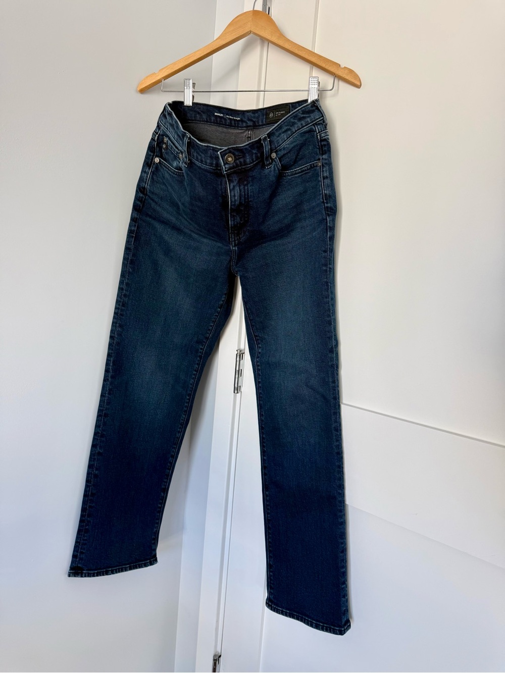Ag Adriano Goldschmied Women's Dark Blue Straight Leg Jeans